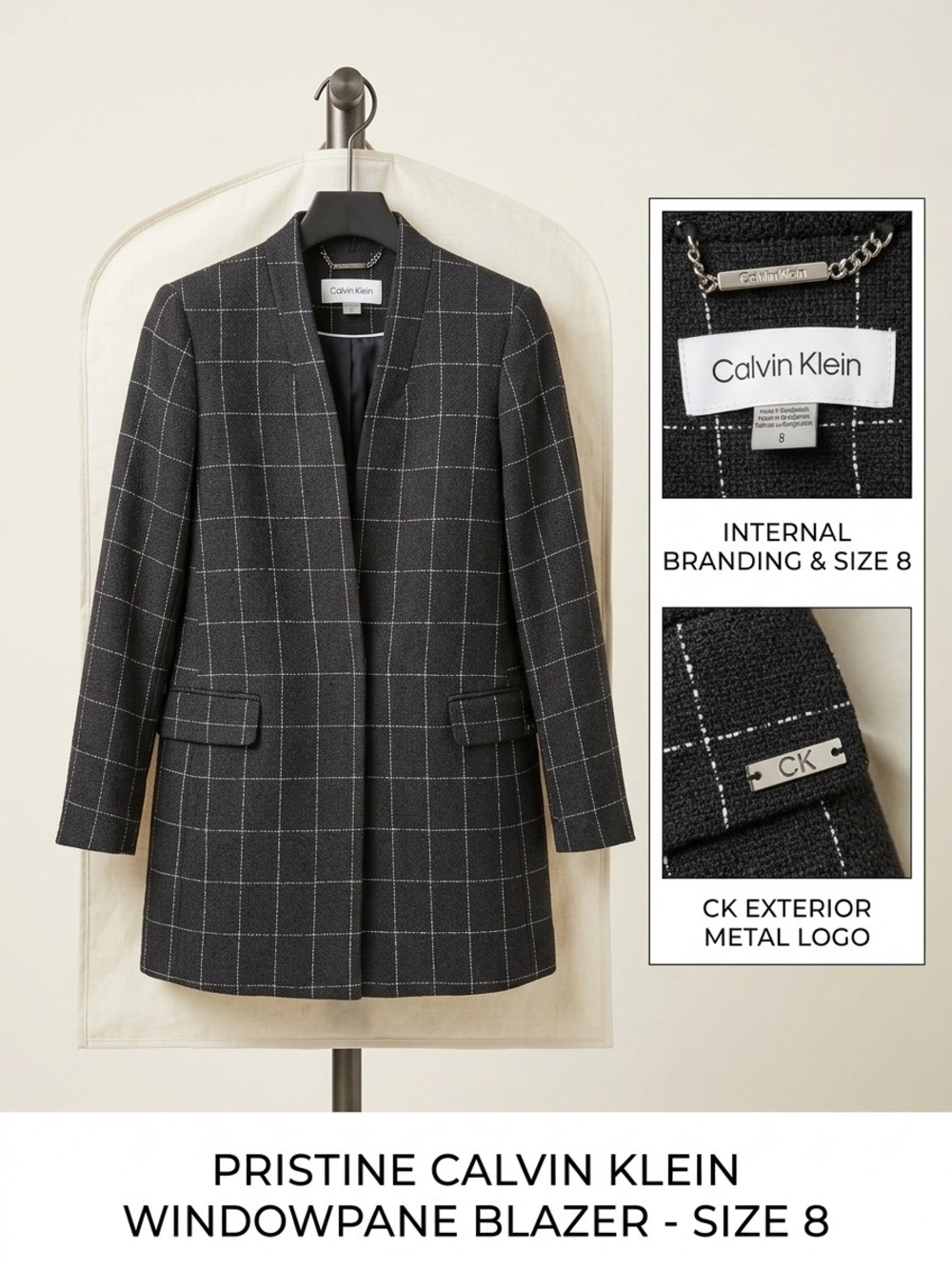 Calvin Klein Old Money Windowpane Blazer